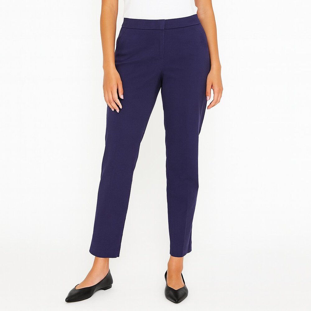 J.Crew Women's SZ 14 Remi Bi-Stretch Cotton Pants Navy